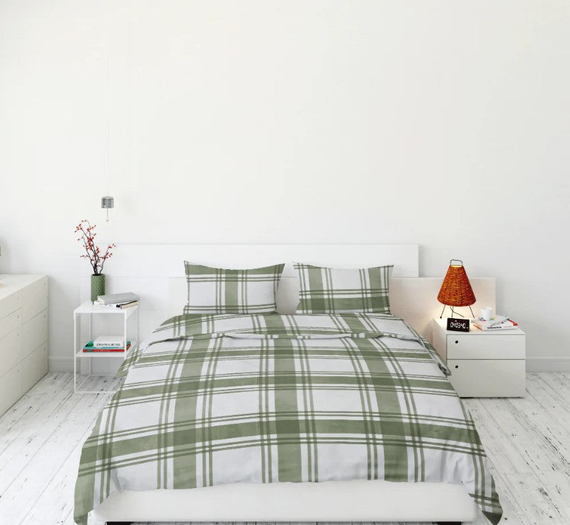 Printed, Duvet cover set - Green Plaid