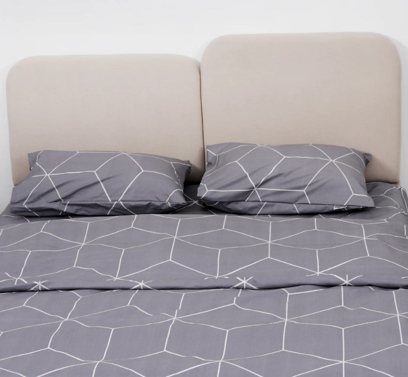 Printed, Fitted bed sheet set- Grid