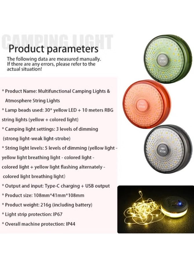 Generic Portable Camping String Lights, Camping String Lights, Outdoor Waterproof String Lights, Camping String Lights, Camping String Lights, Camping Travel Home Emergency String Lights