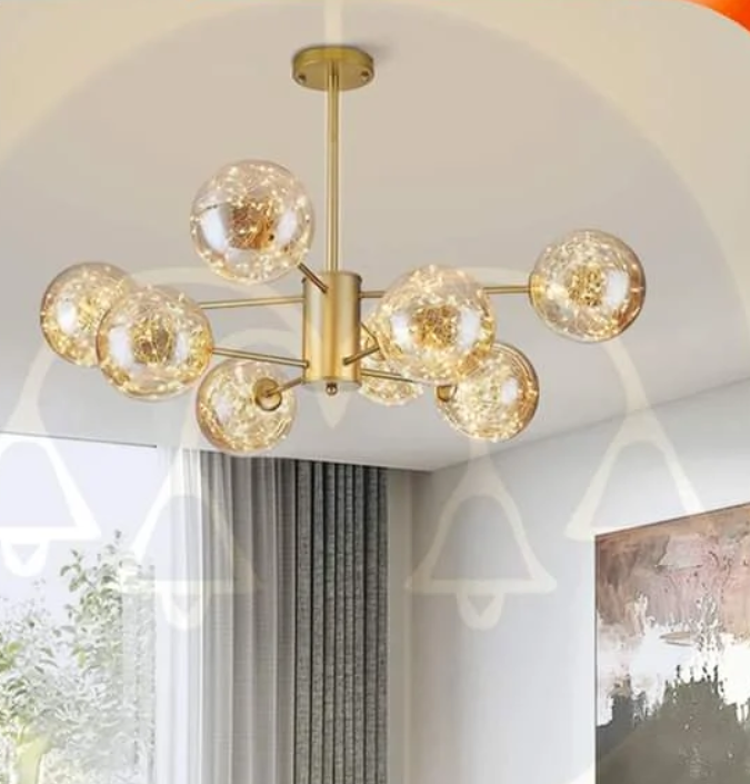 Led barrel chandelier*shiny gold/code:580