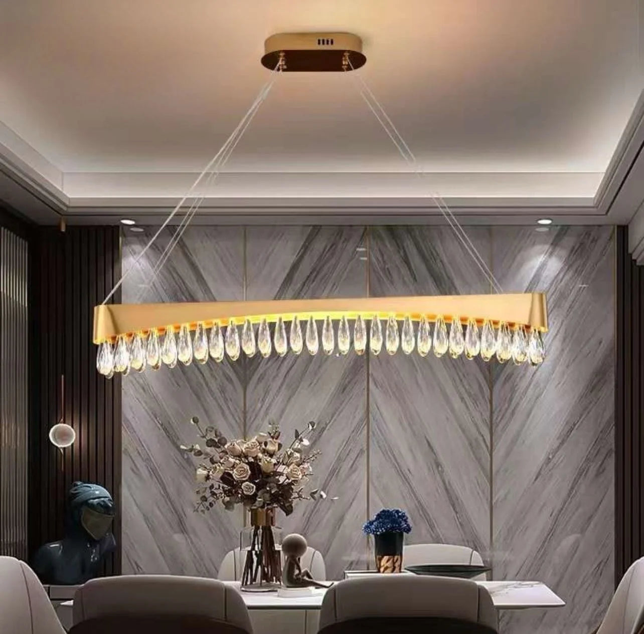 Rectangular crystal chandelier (code:677)
