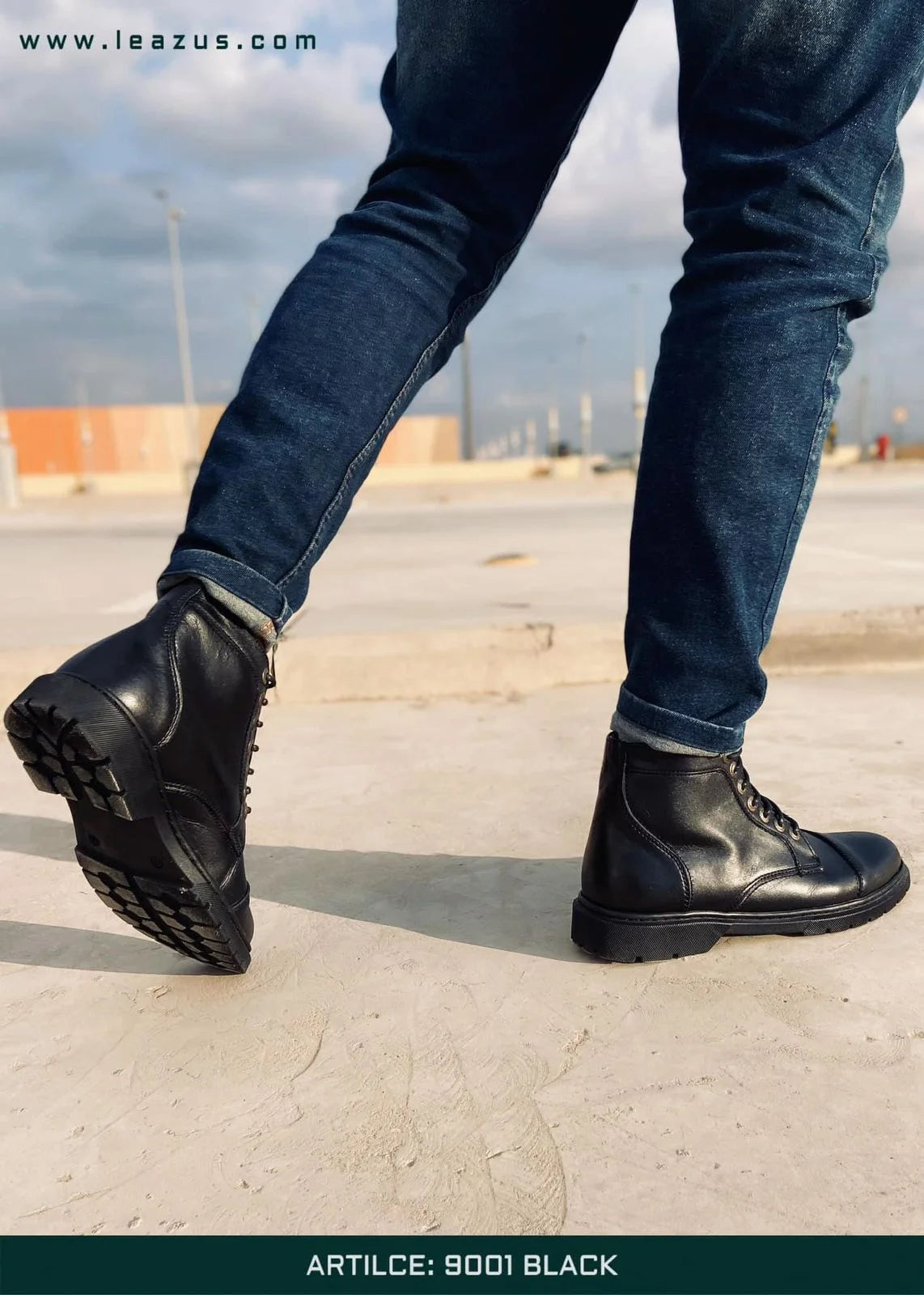 Leather Derby Halfboot – 9001 Black