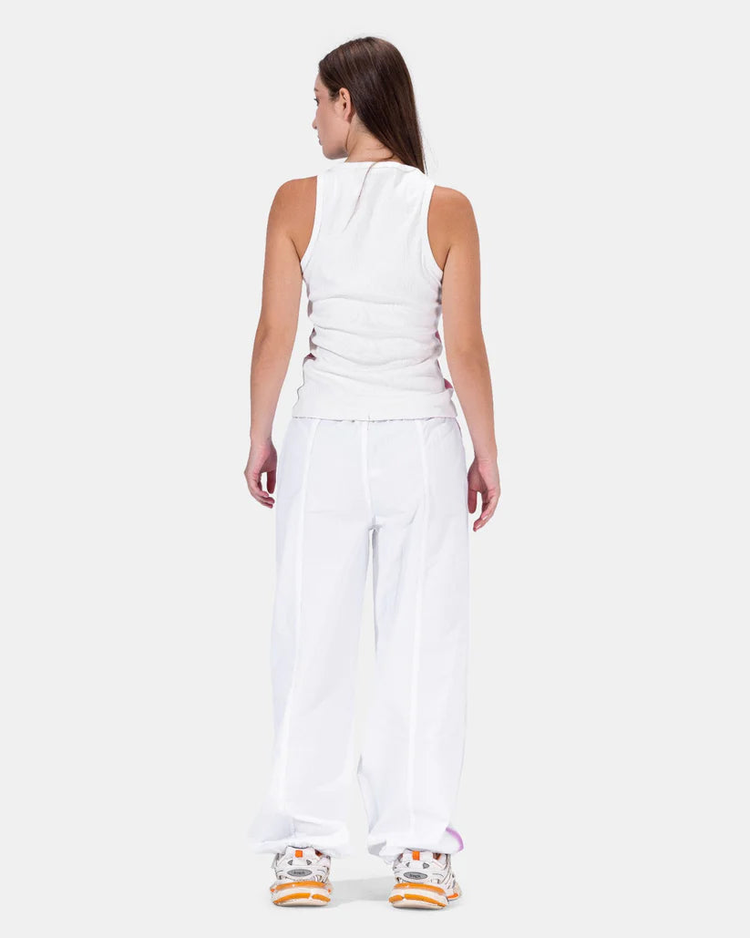 Parachute white pants with pink lines