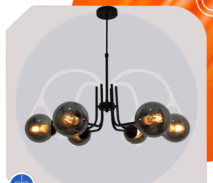 Six arms chandelier - Black - Code : 240