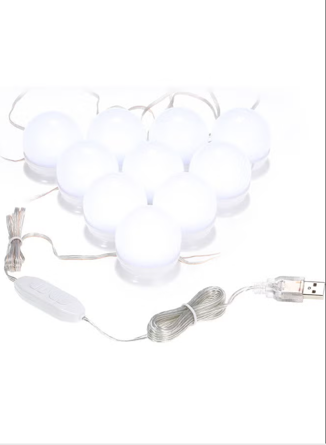 Generic 10-Piece LED Vanity Mirror Lights White