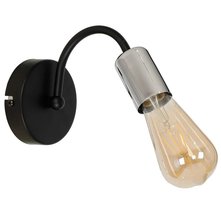 Modified pedestal wall lamp - black and silver (code:351)