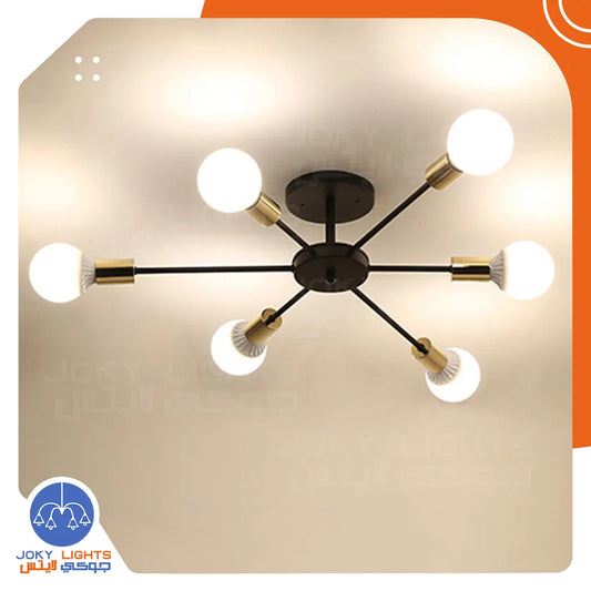 ‎Chandelier 6 Shield - Black*Gold (Code:024)‎