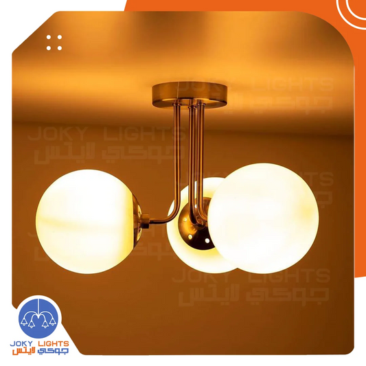 ‎Chandelier 3 Shield – Shiny Gold – (Code:050)‎