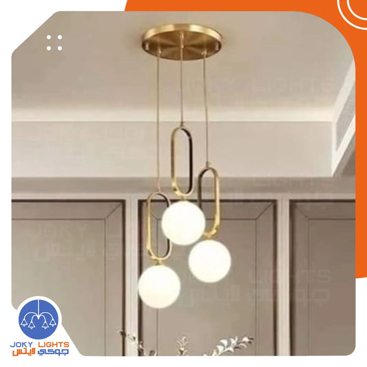 ‎Tray chandelier 23 cm 3 small oval spoon - shiny gold - (code:053)‎