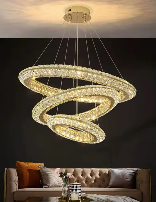 ‎Round Stainless Steel Crystal Chandelier (Code:380)‎