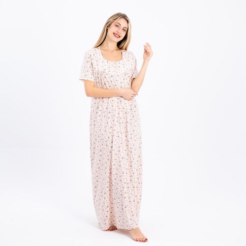 Zecotex Summer Nightgown / Half-sleeved Summer Abaya / Printed Abaya / Cotton Abaya / Reception Abaya