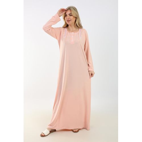 Zecotex "Summer Maxi Abaya / Simon Embroidered Long Dress / Elegant Long Sleeves / Viscose Maxi Dress / Lightweight Fabric For Maximum Comfort / Women's Loungewear"