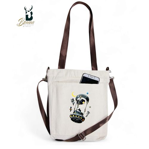 BAMM Beige Tote Bag With Two Adjustable Shoulder Straps24