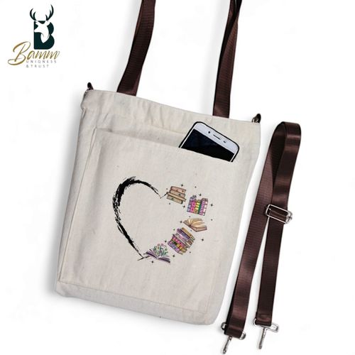 BAMM Beige Tote Bag With Two Adjustable Shoulder Straps-32