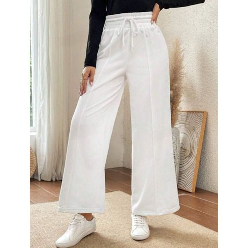 Martina Store Women Sweat Pants Wide Leg - White