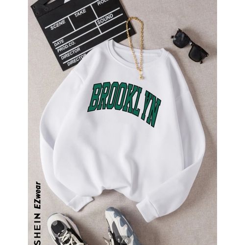Martina Store Stylish Women Hoodie Round Neck - White