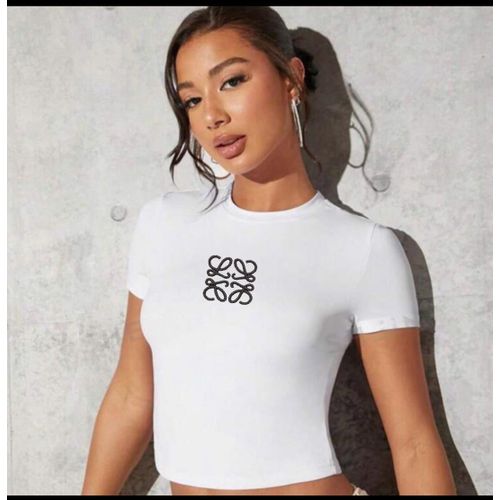 Martina Store Women's T-shirt Made Of Ribbed Cotton - White