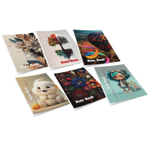 100 Sheets Notebook Lined 70 Grm Set 6 Pcs - A4 Size