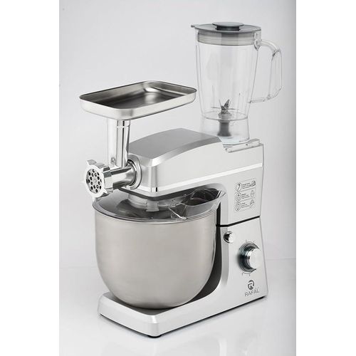 Rafal Stand Mixer ( Modern ) 10 Litre - 2200 Watt-( Blender - Meat Mincer-biscuits Maker Attachments )- Silver-RA0529-S