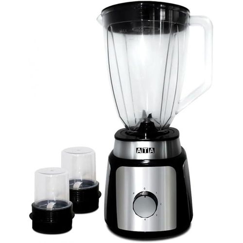 ATA Electric Blender 1000W 1.8L with 2 Mill Stainless Steel body - Black