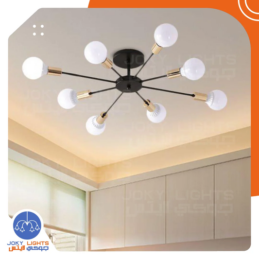 ‎Chandelier 8 Beam - Black*Gold (Code:167)‎