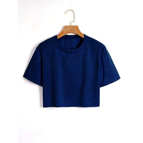 Martina Store Short Basic T-shirt For Women Cotton - Dark Blue