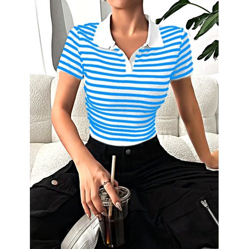 Martina Store Women's T-shirt Made Of Ribbed Cotton - White.