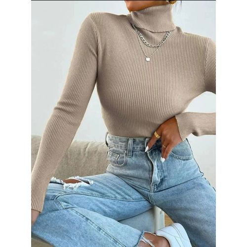 Martina Store Women's High Cool Made Of Ribbed Cotton - Beige