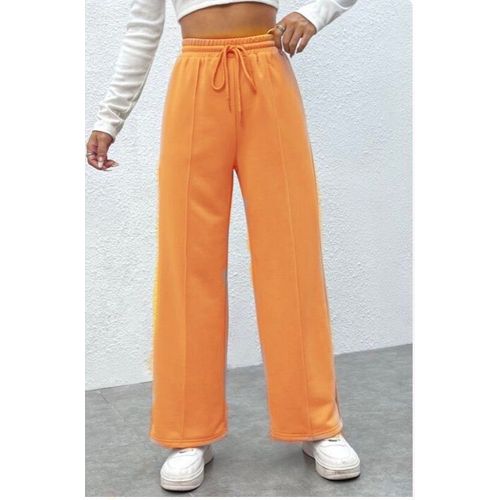 Martina Store Women Sweat Pants Wide Leg - Orange