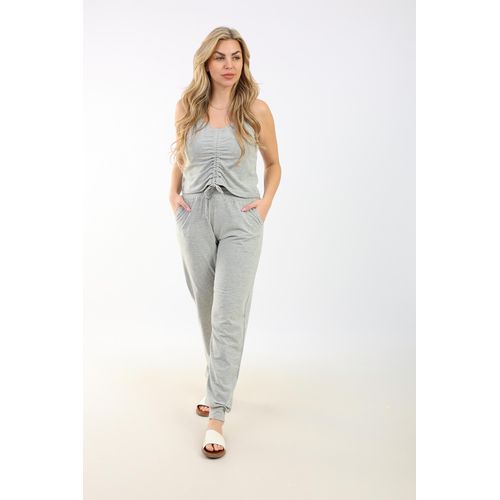 Zecotex Summer Grey Sleeveless Pajama Set / Comfortable Viscose Sleepwear/ Lightweight Fabric For Ultimate Comfort / Elegant Women's Loungewear"