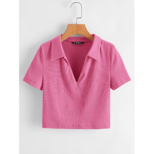 Martina Store Women's T-shirt Made Of Ribbed Cotton - Rose