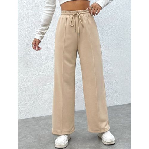 Martina Store Women Sweat Pants Wide Leg - Beige