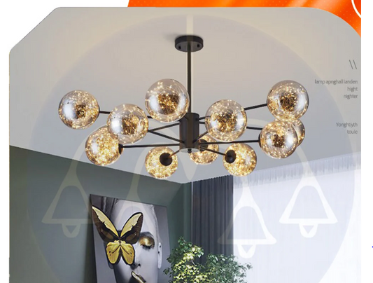 Led barrel chandelie- Black /code:297