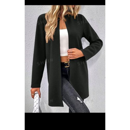 Black Long Open Blazer