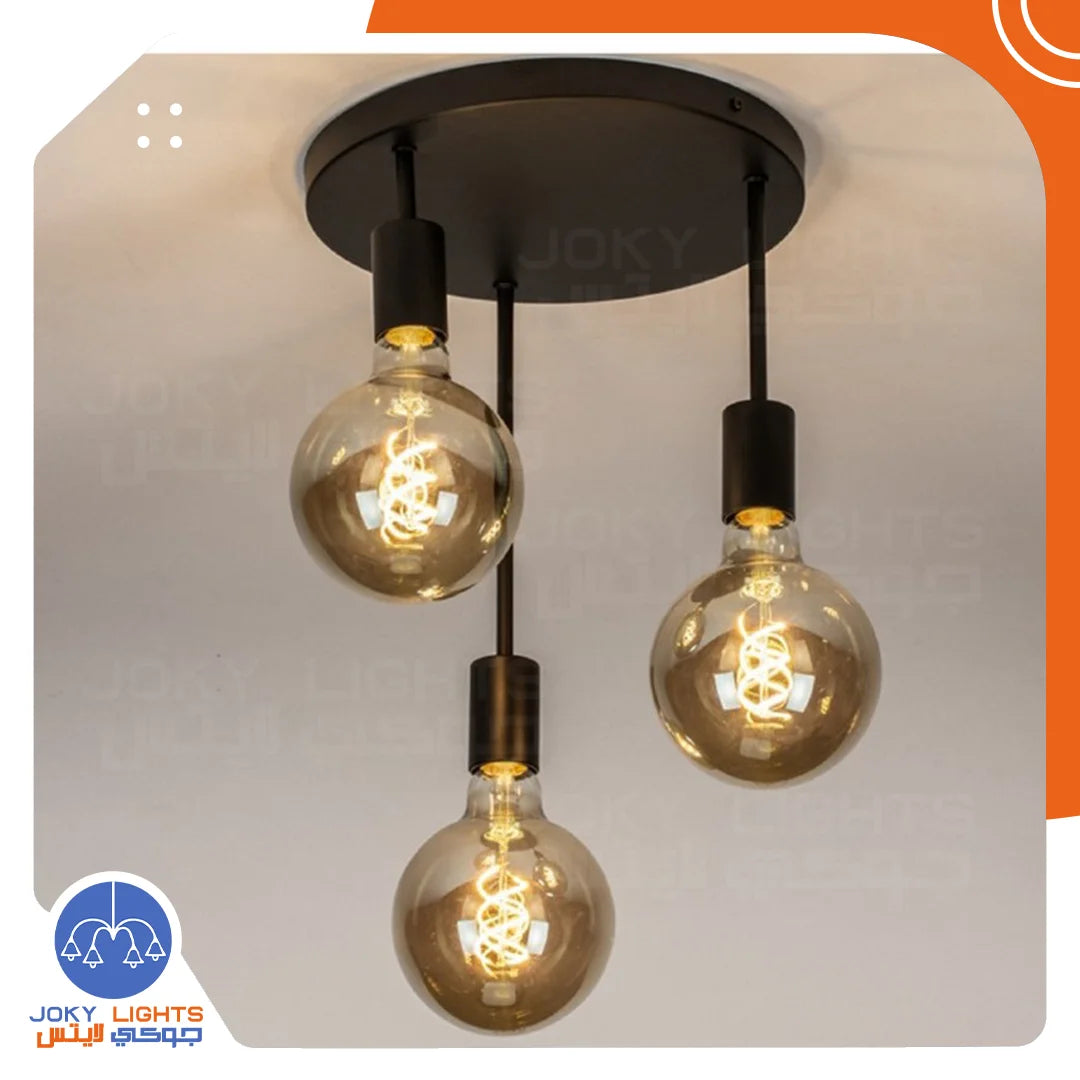 Wire pendant without bulbs - black(code:281)