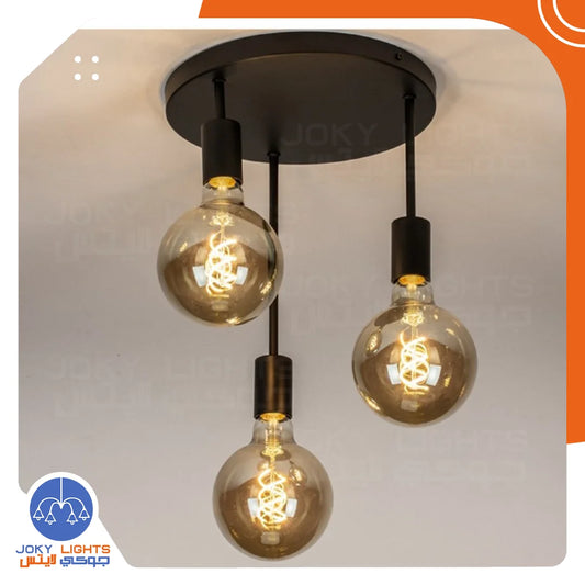 Wire pendant without bulbs - black(code:281)