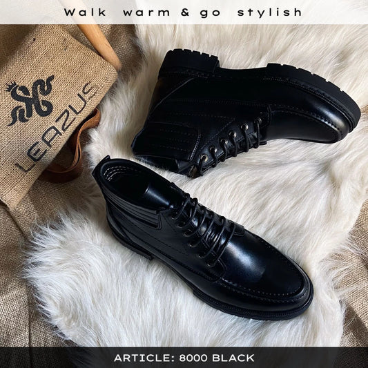 Leather Bold Halfboot- 8000 BLACK