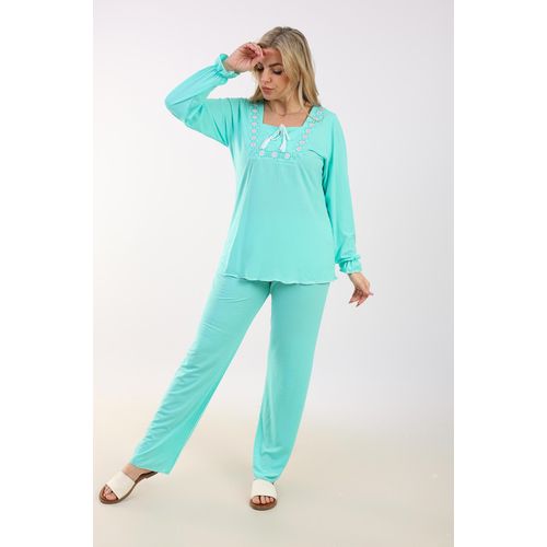 Zecotex Pistachio Pajama Set With Long Sleeves