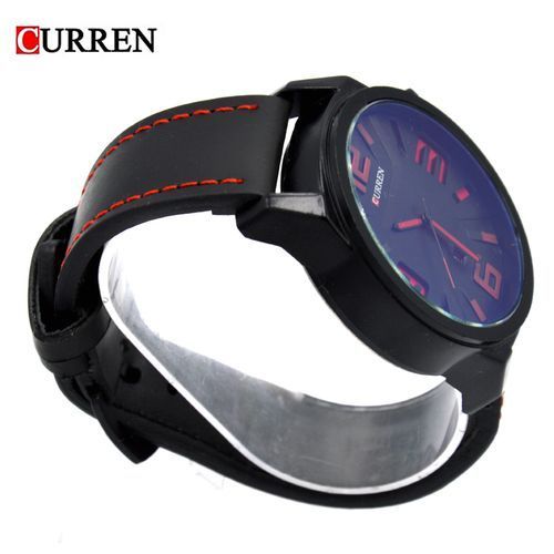 Curren C194 Leather Men Wristwatch-Black