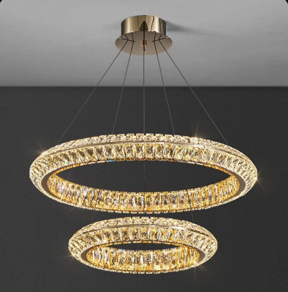 ‎Round Chandelier Stainless Steel *Crystal (Code:353)‎