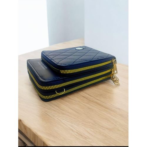 Best Selling Trendy Crossbody Bag 3 Zippers Black