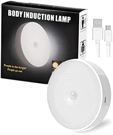 NAARI VILLA" USB Rechargeable Human Body Motion Sensor Induction Night Lamp Light with Magnetic Base for Home, Car, Indoor, Stairs, Wardrobe, Kitchen, Cupboard, Basement (WARM/1PC)