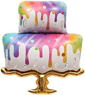 2PCS Big Happy Birthday Balloon Large Foil Balloons Birthday Cake Mylar Balloons Party Decoration Cupcake Balloon Supplies