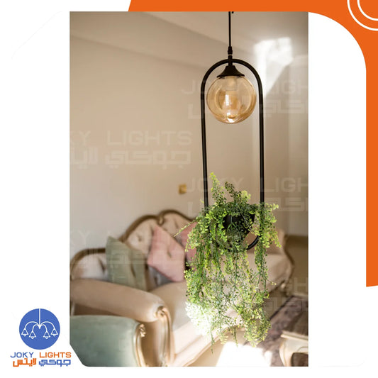 ‎Ceiling-Black lamp without implants (Code:386)‎