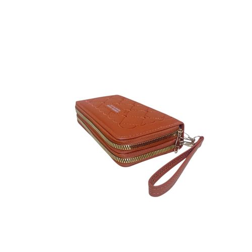Very Elegant And Chic Women's Leather Wallet With2 Zippers