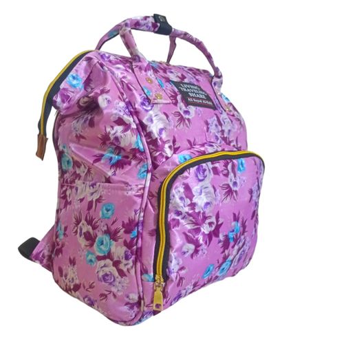 Baby Mami Pink Outing Bag Decorated With Flowers