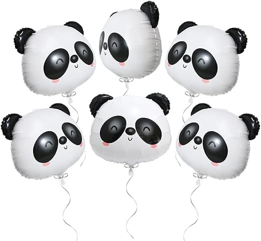 Cute Panda Head Party Balloon, Wildlife Jungle Safari Forest Animals Mylar Foil Giant Panda Balloons For Animals Theme Birthday Party Baby Shower Decorations Supplies