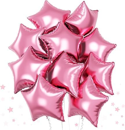 Pink Star Balloons 12 Pcs Easy to Inflate and Very Practical to Change the Atmosphere of Any Occasion Perfect for Weddings Birthday Party Premium Quality Modern Party Balloons