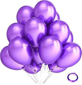 High Quality Blue Latex Balloons, 12 Inch Perfect for Birthday Party, Wedding, Special Event Decoration, Air or Helium Inflatable Balloons Contains 100 Balloons (Mauve Nickel Chrome)