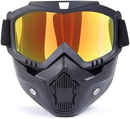 Motorcycle Goggles with Detachable Mask and Mouth Filter Harley Style Protect Padding Helmet Sunglasses